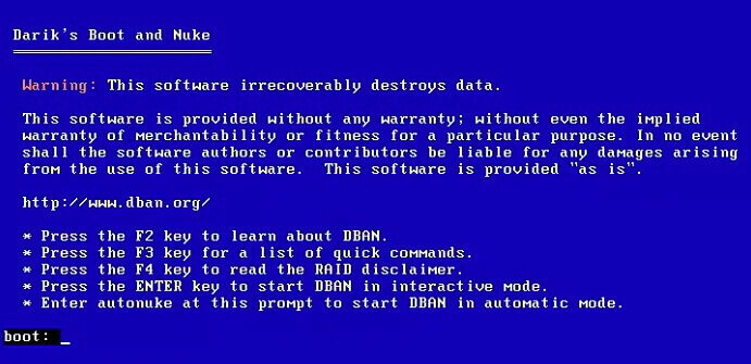 DBAN (Darik’s Boot and Nuke)