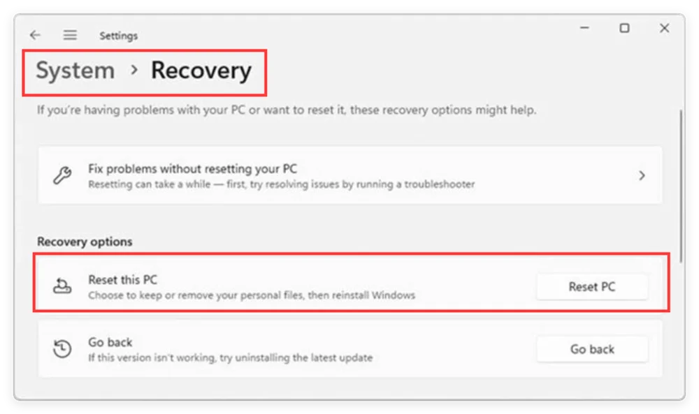 factory reset Microsoft Surface