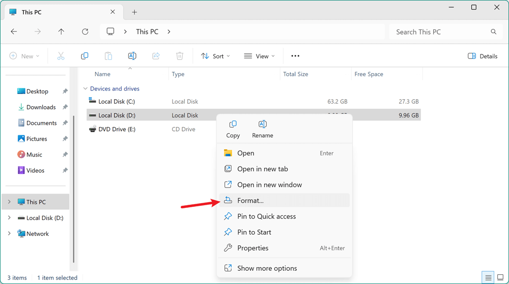 Insert the USB drive into your PC