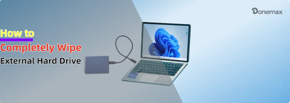 how to completely wipe external hard drive