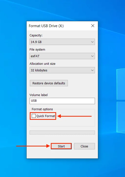 full format drive in explorer