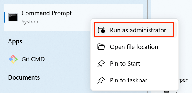 Open Elevated Command Prompt