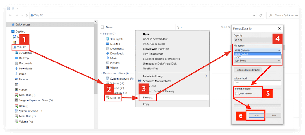 permanently wipe data from activation camera