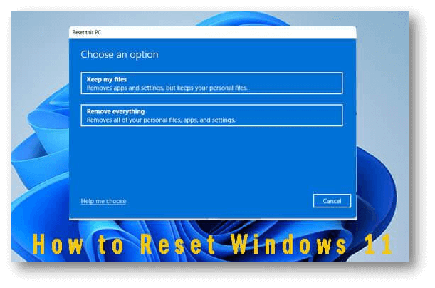reset Windows 11 to factory settings