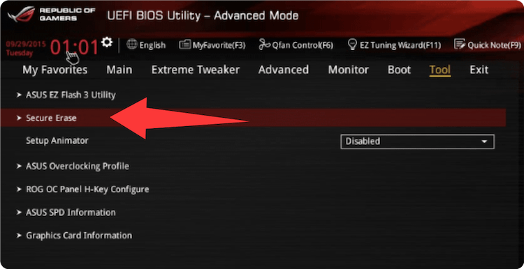 securely erase data from SSD