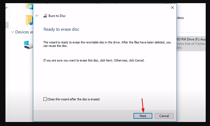 cannot erase data from CD/DVD
