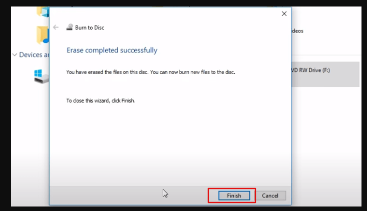 cannot erase data from CD/DVD
