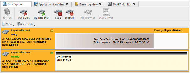 use KillDisk to wipe data