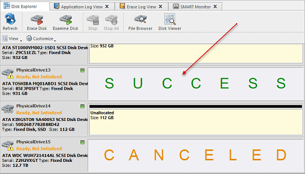 use KillDisk to wipe data