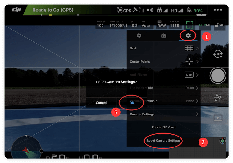 wipe data before selling a DJI camera