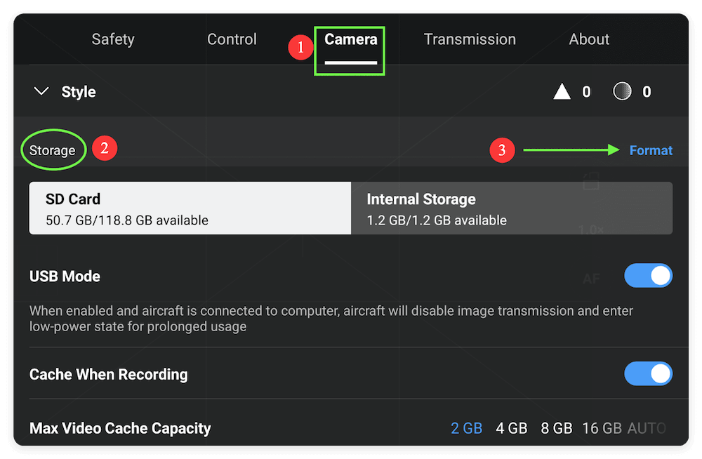 wipe data before selling a DJI camera