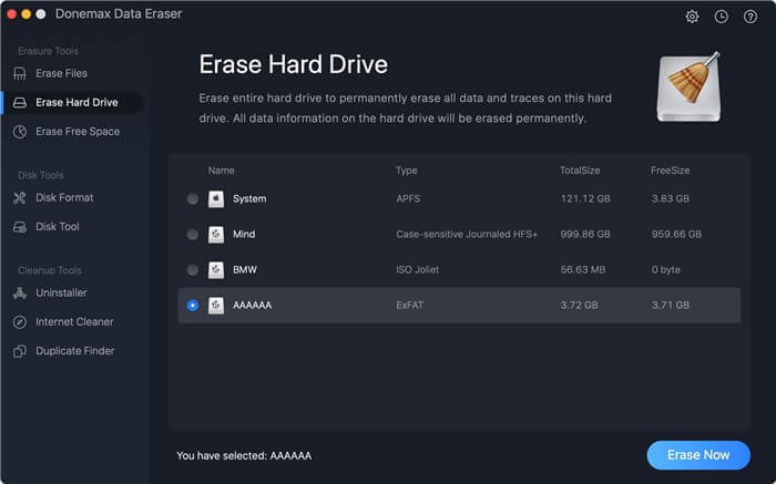 Wipe old external hard drive on Mac