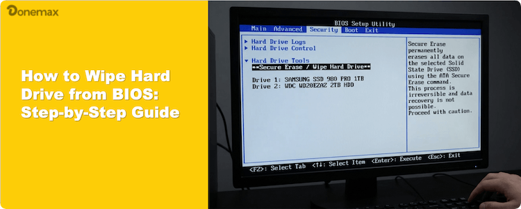 wipe hard drive from BIOS