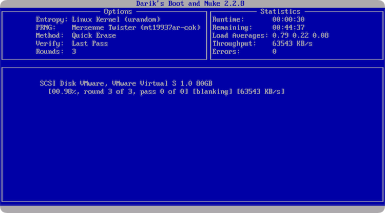 wipe hard drive from BIOS
