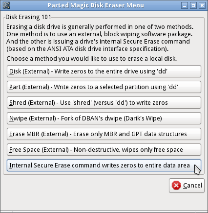 wipe hard drive from BIOS