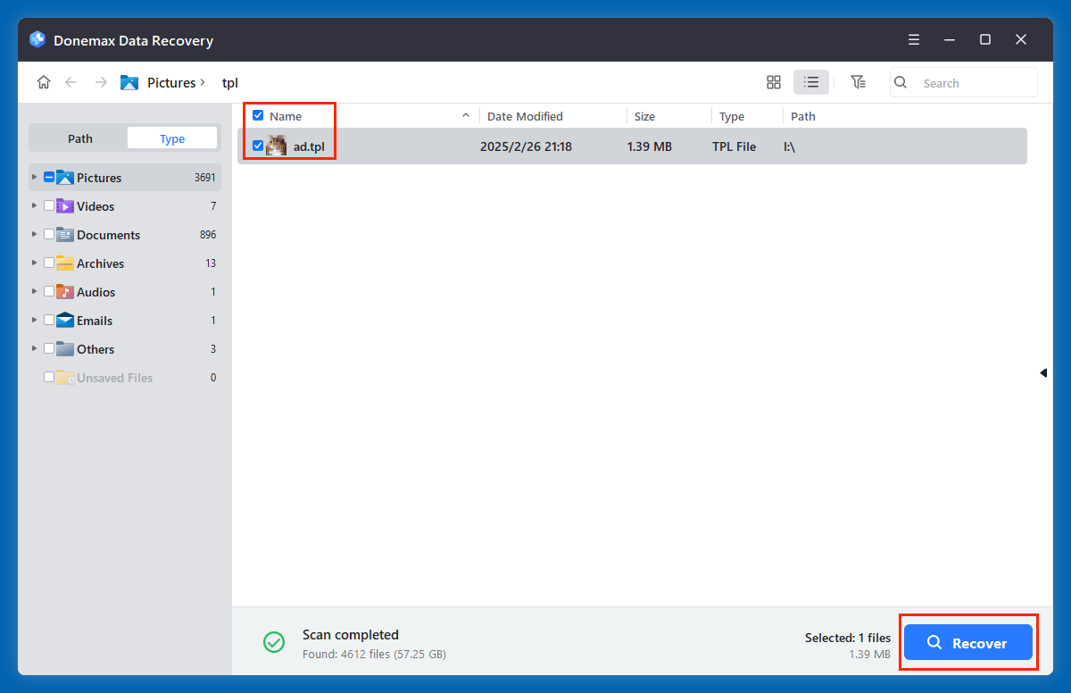Preview and Recover Files
