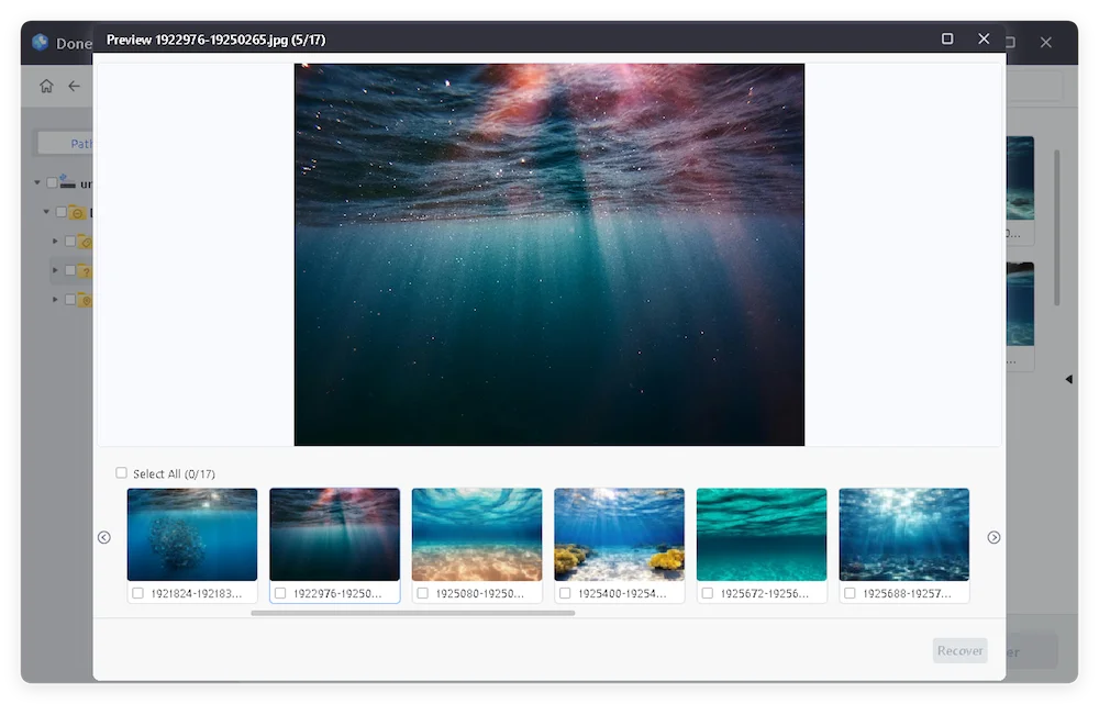 recover photos and videos from underwater camera