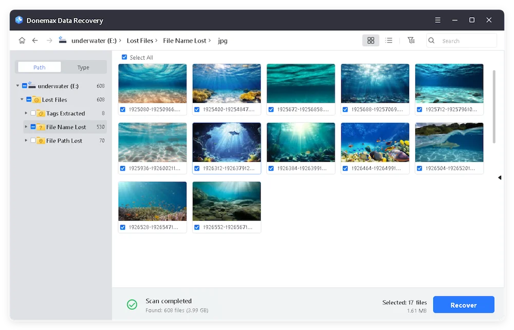 recover photos and videos from underwater camera