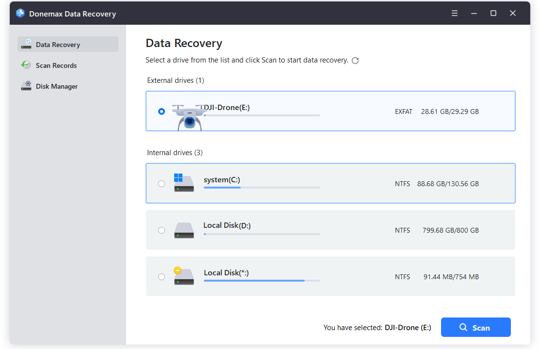 recover deleted DJI Drone videos
