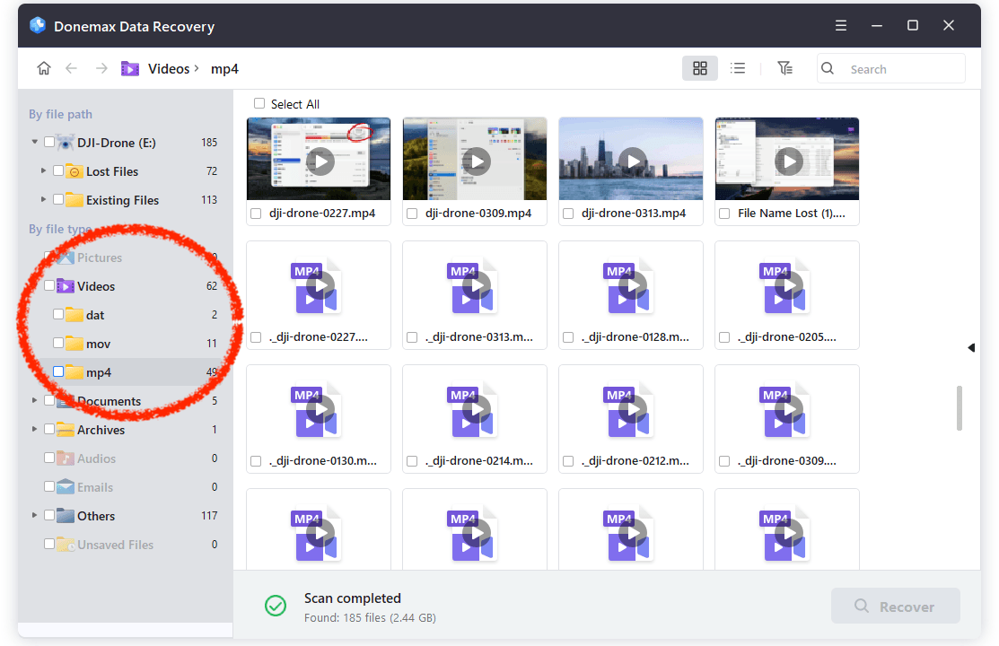 recover deleted DJI Drone videos