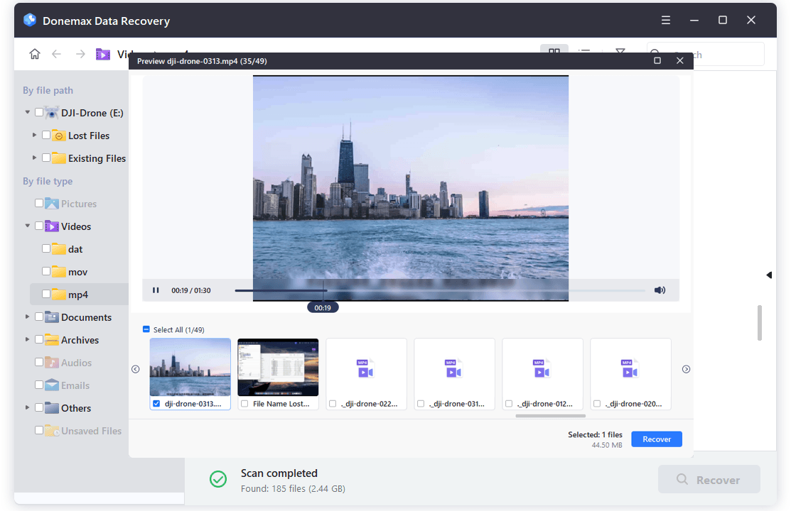 recover deleted DJI Drone videos