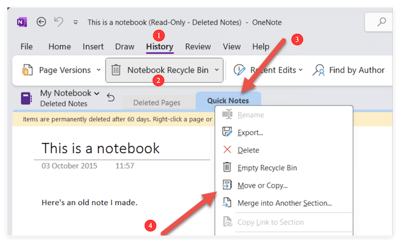 recover deleted OneNote files