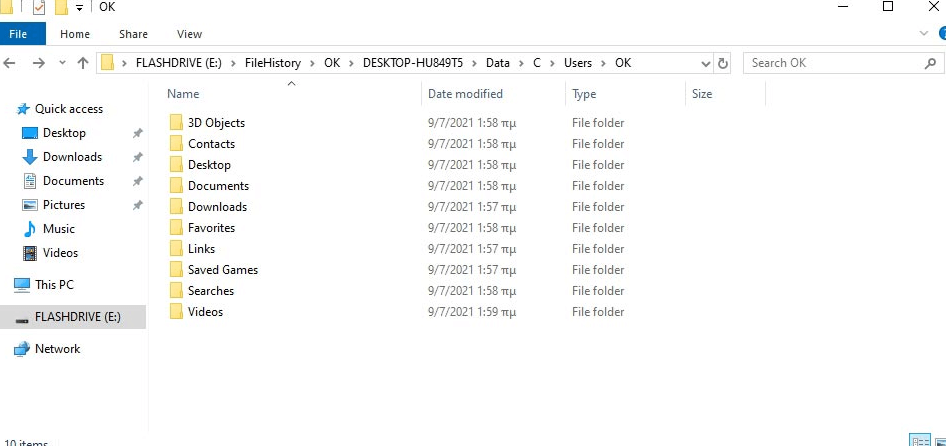restore files after a Windows 10 factory reset