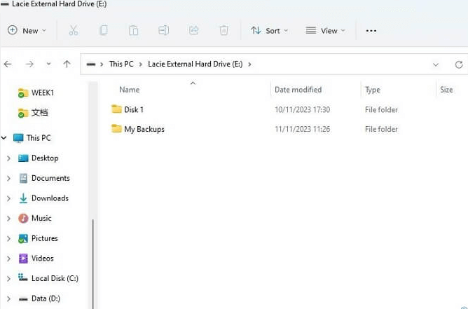 Restore personal files
