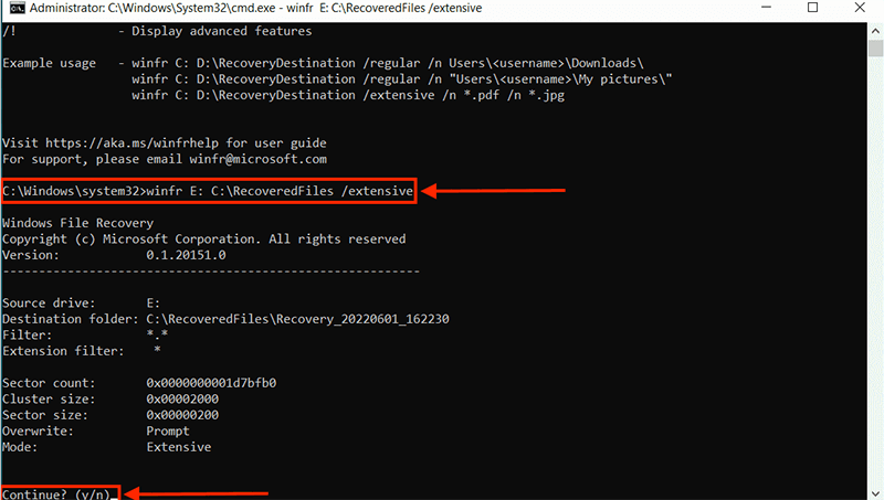 Type the following instructions