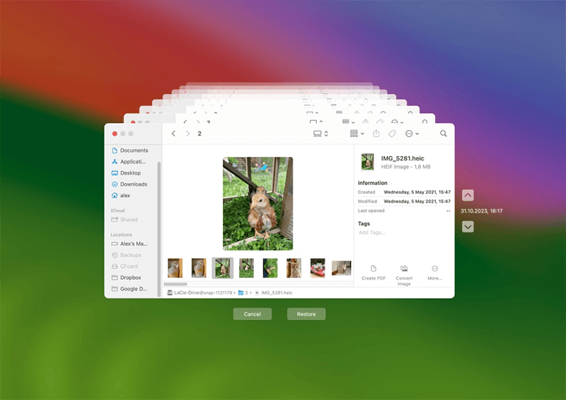 Click the Restore button