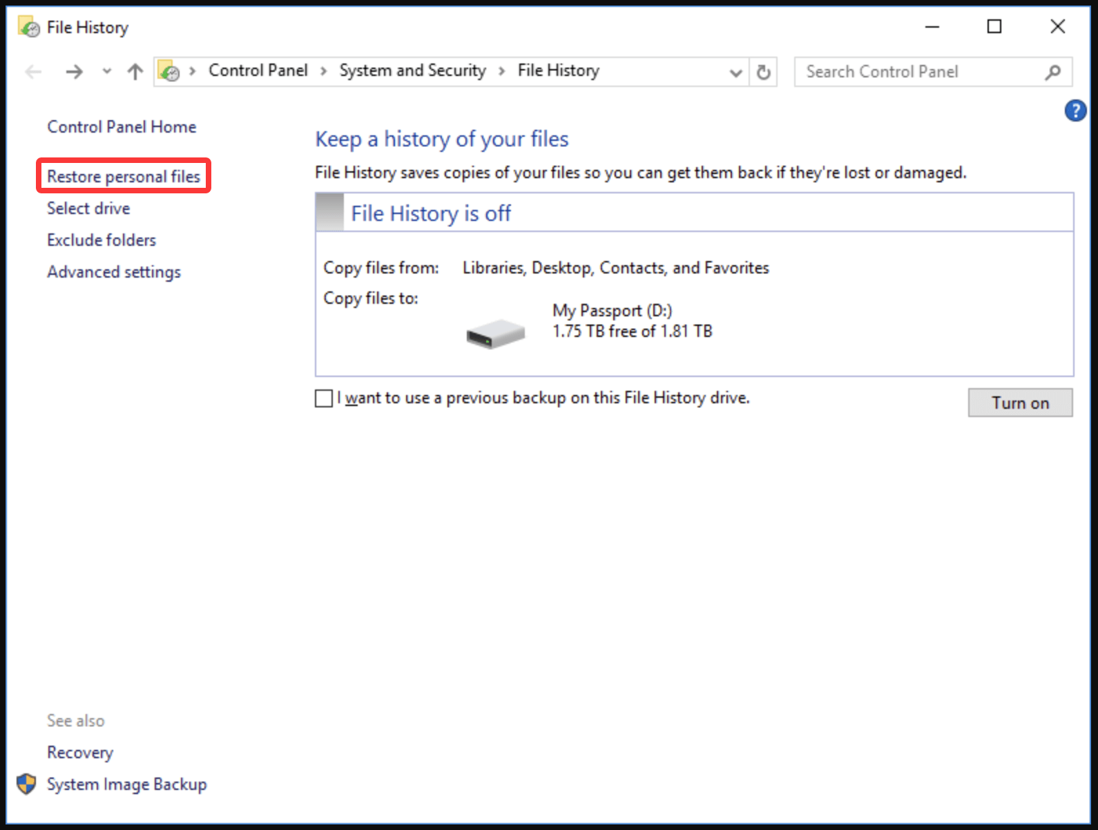 File History (Windows 10/11)