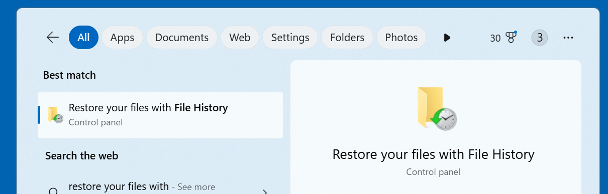 Restore Lost RMVB Files from File History
