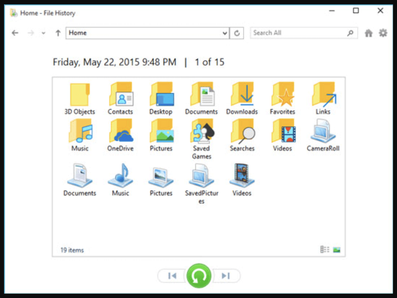 Restore Lost RMVB Files from File History