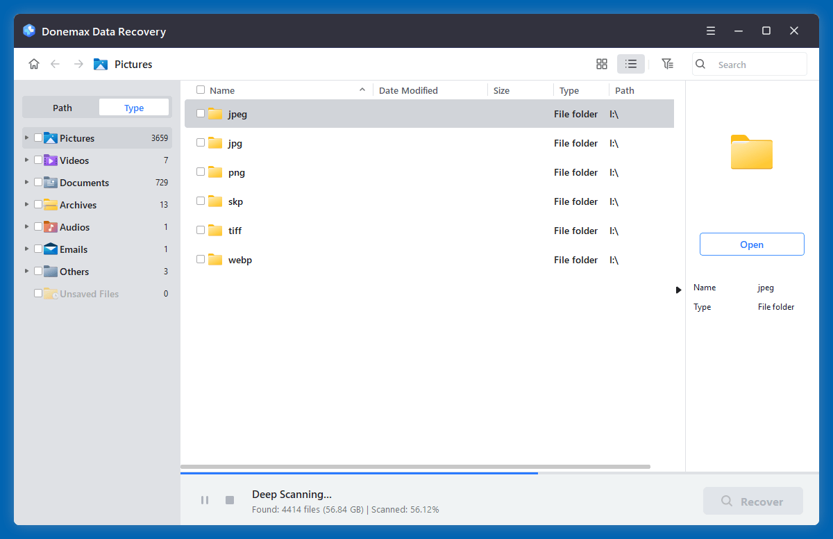 scan the selected drive and find the deleted/lost OGM files