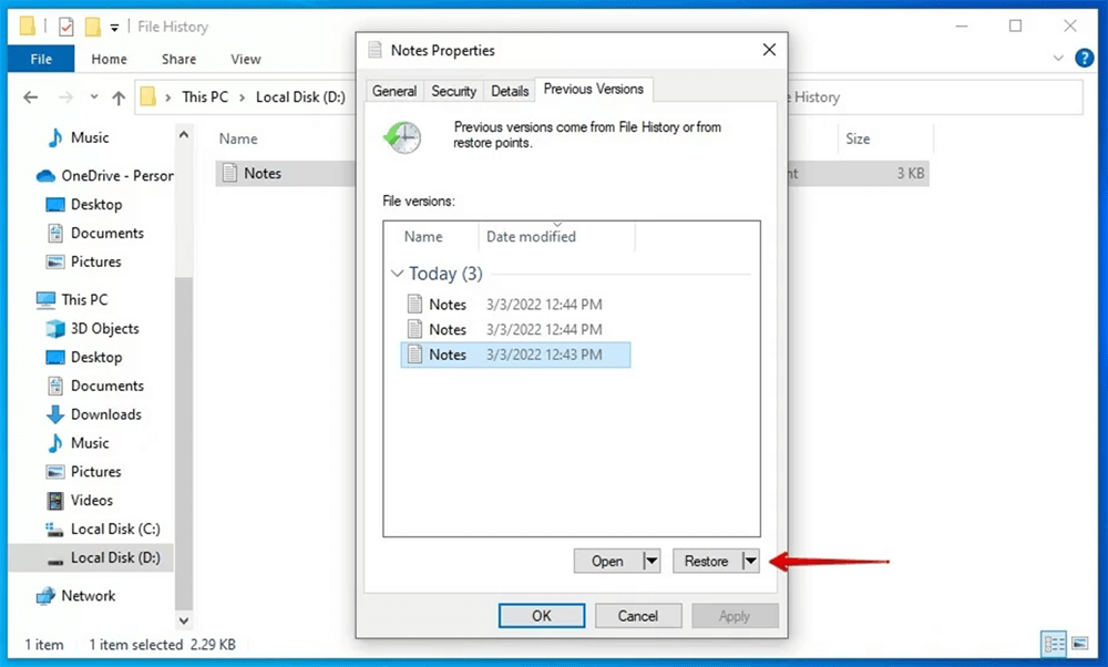 Use File History Backup