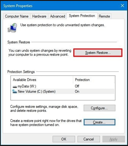 Use Windows System Restore