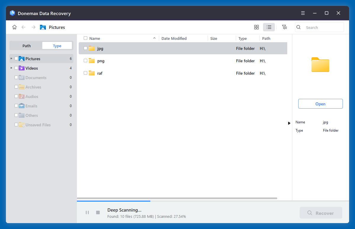 Start a deep scan to locate deleted TOD files