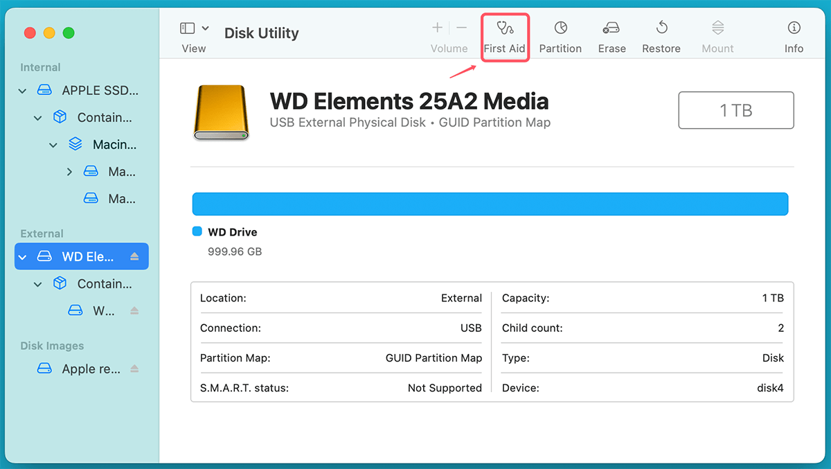 use Disk Utility can diagnose and fix certain drive issues
