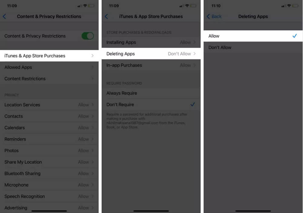 Delete application iPhone