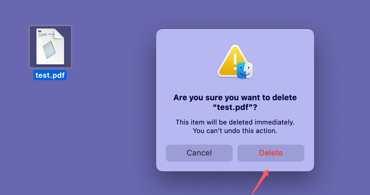 bypass the Trash when deleting files on a Mac