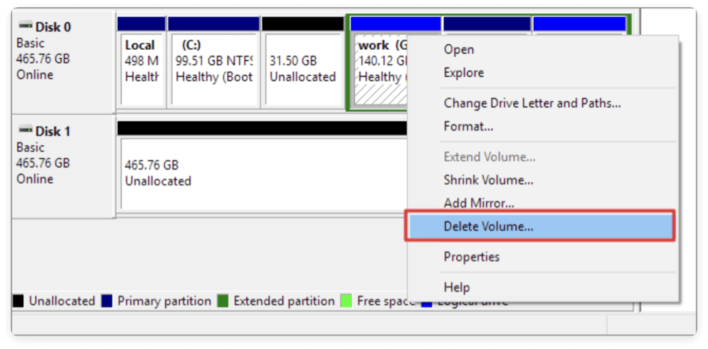 delete a partition on SSD safely