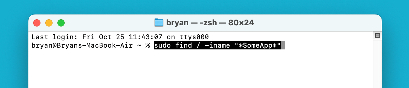 Delete App Files Using Terminal