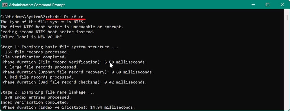 how to detect disk failure on Windows
