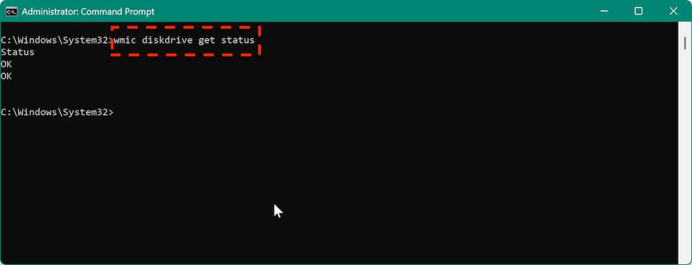 how to detect disk failure on Windows