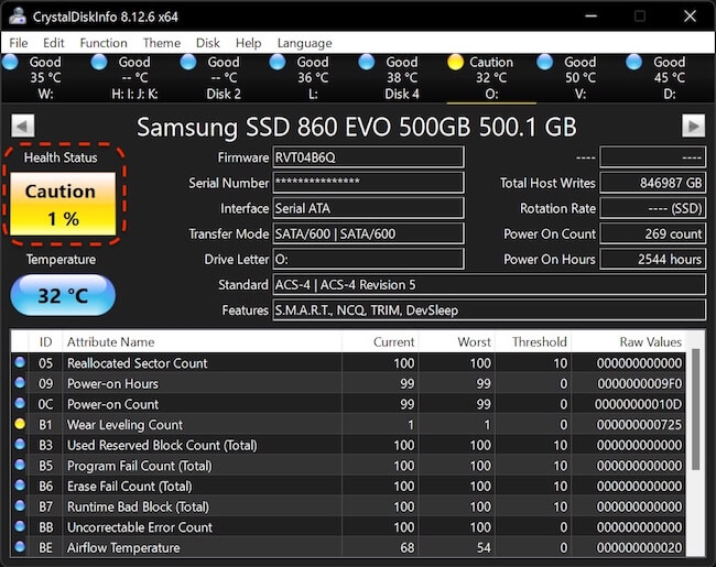 how to detect disk failure on Windows