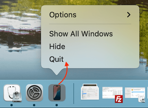 disable iPhone mirroring on Mac