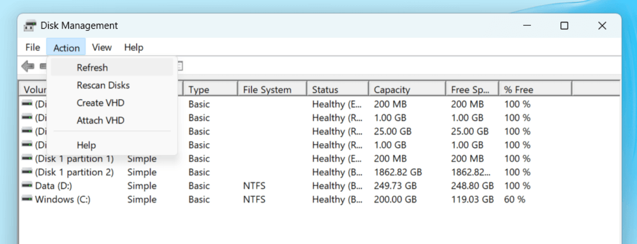 Fix No Media in Disk Management Error
