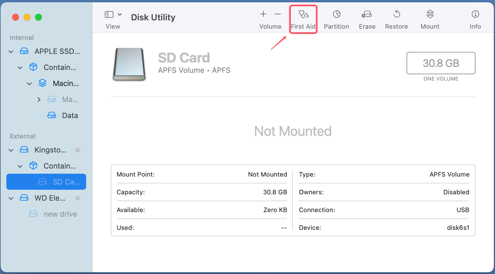 macOS's Disk Utility fails to mount an external hard drive