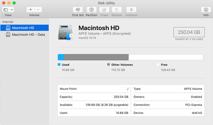 Disk Utility - free Mac disk formatting software