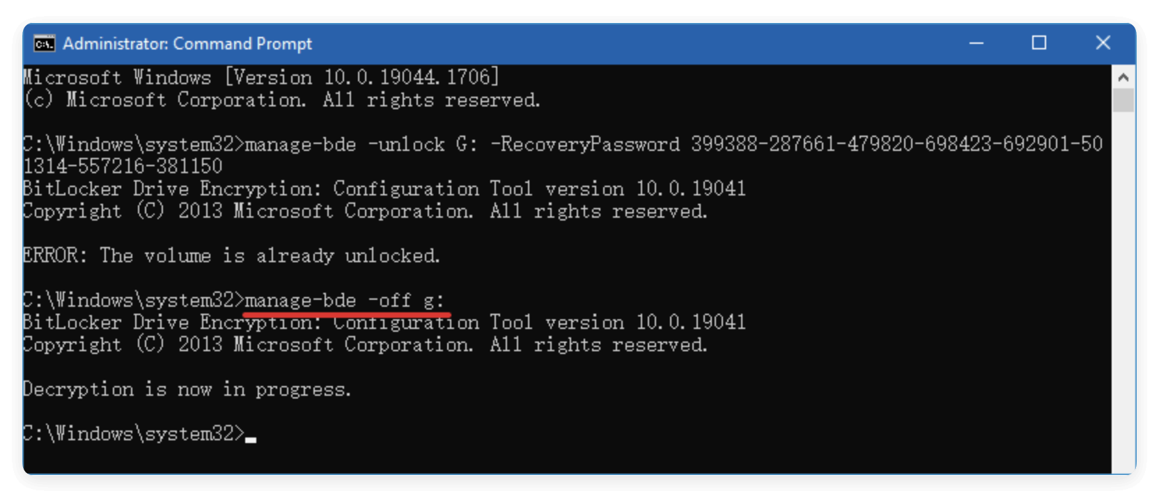 does format remove BitLocker